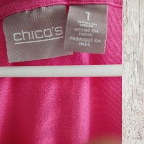 Chicos Womens long Sleeve Top Size 1 Hot Pink - Picture 4 of 14
